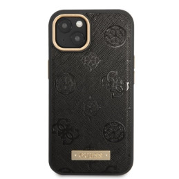 Guess Peony Logo Plate MagSafe dėklas iPhone 13 - juodas