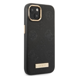 Guess Peony Logo Plate MagSafe dėklas iPhone 13 - juodas