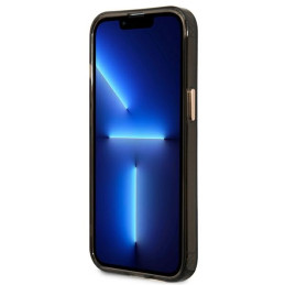 Guess Gold Outline permatomas MagSafe dėklas, skirtas iPhone 13 Pro Max - juodas