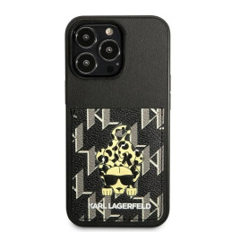 Karl Lagerfeld Karlimals Cardslot dėklas, skirtas iPhone 13 Pro / iPhone 13 - juodas