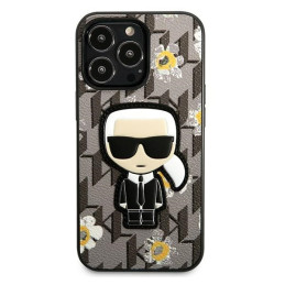 Karl Lagerfeld Flower Ikonik Karl dėklas iPhone 13 Pro / iPhone 13 - pilkas