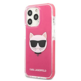 Karl Lagerfeld Choupette Head dėklas, skirtas iPhone 13 Pro / iPhone 13 - fuksija
