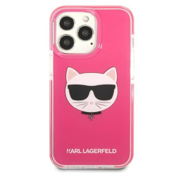 Karl Lagerfeld Choupette Head dėklas, skirtas iPhone 13 Pro / iPhone 13 - fuksija