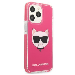 Karl Lagerfeld Choupette Head dėklas, skirtas iPhone 13 Pro / iPhone 13 - fuksija