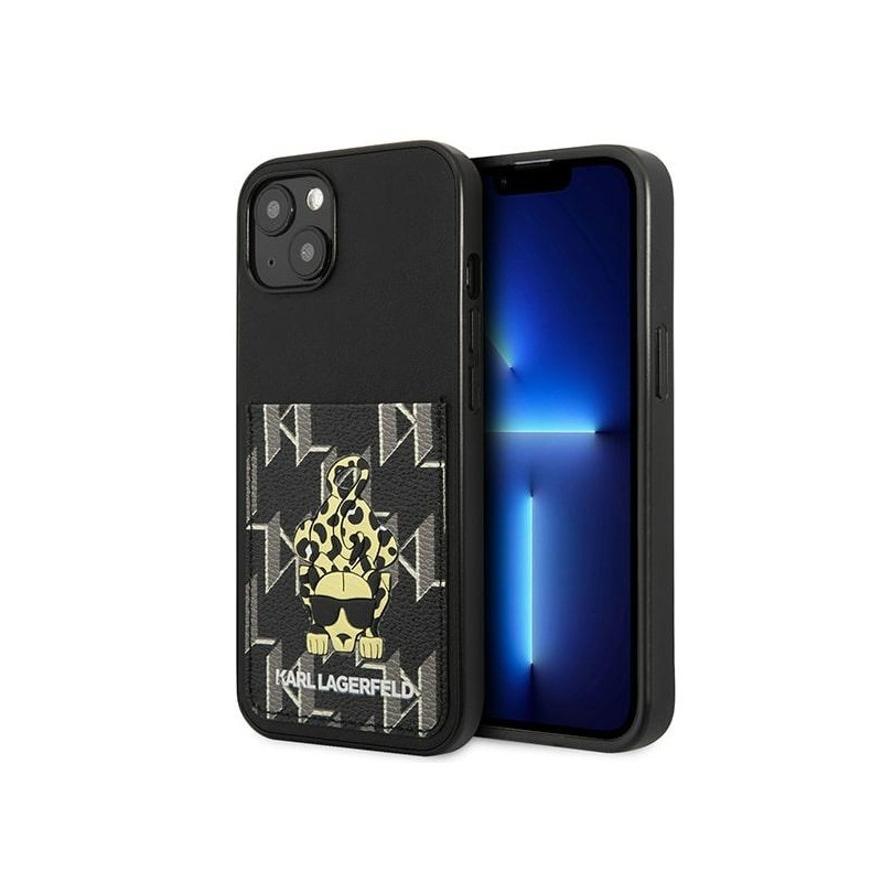 Karl Lagerfeld Karlimals Cardslot dėklas iPhone 13 - juodas