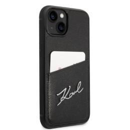 Karl Lagerfeld Signature Logo Cardslot dėklas, skirtas iPhone 14 Plus - juodas