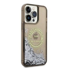 Karl Lagerfeld Liquid Glitter RSG dėklas iPhone 14 Pro Max - juodas