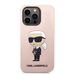 Karl Lagerfeld Silicone Ikonik MagSafe dėklas iPhone 14 Pro - rožinis