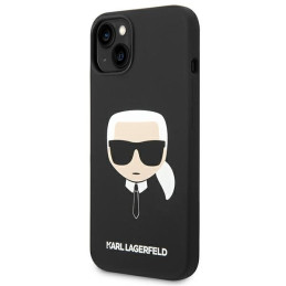 Karl Lagerfeld Silikoninis Karl& 39 s Head MagSafe dėklas iPhone 14 Plus - juodas