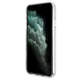 Guess 4G Print MagSafe dėklas, skirtas iPhone 11 + indukcinis įkroviklis - rudas