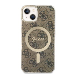 Rinkinys Guess GUBPP14SH4EACSW Case+ Charger iPhone 14 6,1" rudas/ rudas kietas dėklas 4G Print MagSafe