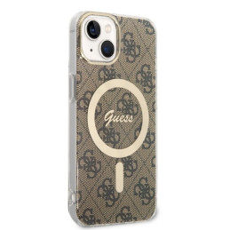 Rinkinys Guess GUBPP14SH4EACSW Case+ Charger iPhone 14 6,1" rudas/ rudas kietas dėklas 4G Print MagSafe