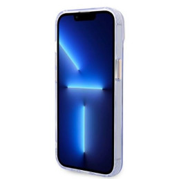 Guess Gold Outline permatomas MagSafe dėklas, skirtas iPhone 14 – violetinė