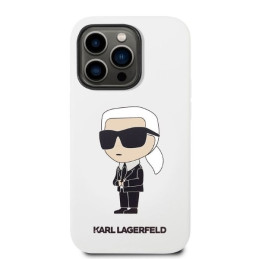 Karl Lagerfeld Silicone Ikonik dėklas iPhone 14 Pro - baltas