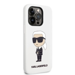 Karl Lagerfeld Silicone Ikonik dėklas iPhone 14 Pro - baltas