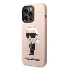 Karl Lagerfeld Silicone Ikonik dėklas iPhone 14 Pro - rožinis