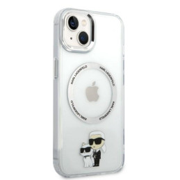 Karl Lagerfeld Iconic Karl&Choupette MagSafe dėklas iPhone 14 Plus - skaidrus