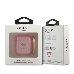 Guess Glitter Collection dėklas, skirtas AirPods 1/ 2 – rožinis