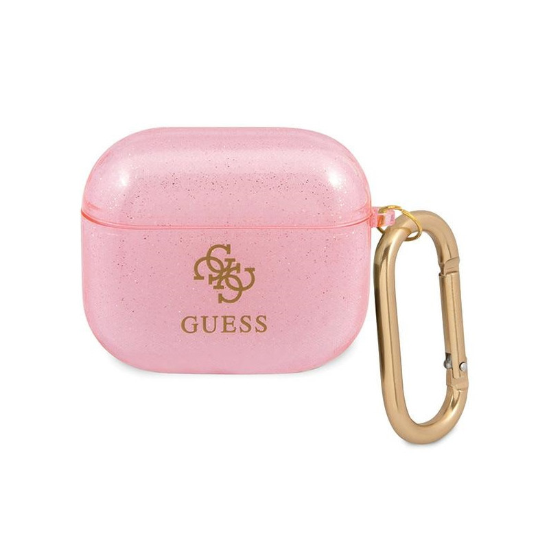 Guess Glitter Collection dėklas, skirtas AirPods 3 – rožinis