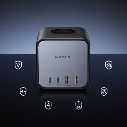 Ugreen Cube maitinimo juosta 65W USB / USB C + 3x AC lizdas juodas (CD268)