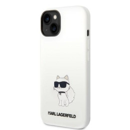 Karl Lagerfeld Silicone Choupette MagSafe dėklas iPhone 14 Plus - baltas