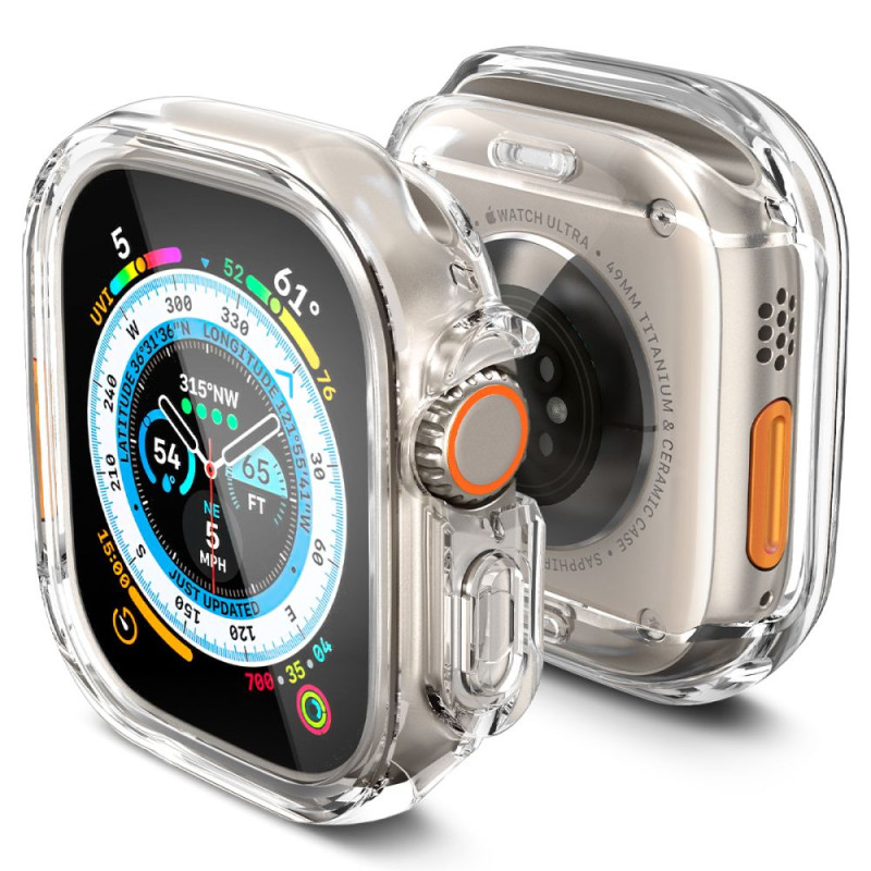 Spigen Ultra Hybrid dėklas Apple Watch Ultra (49 mm) - skaidrus