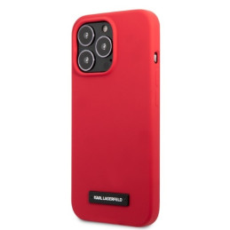 Karl Lagerfeld Silicone Plaque dėklas, skirtas iPhone 13 Pro / iPhone 13 - raudonas