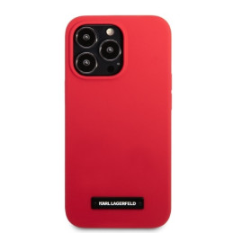 Karl Lagerfeld Silicone Plaque dėklas, skirtas iPhone 13 Pro / iPhone 13 - raudonas