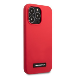 Karl Lagerfeld Silicone Plaque dėklas, skirtas iPhone 13 Pro / iPhone 13 - raudonas