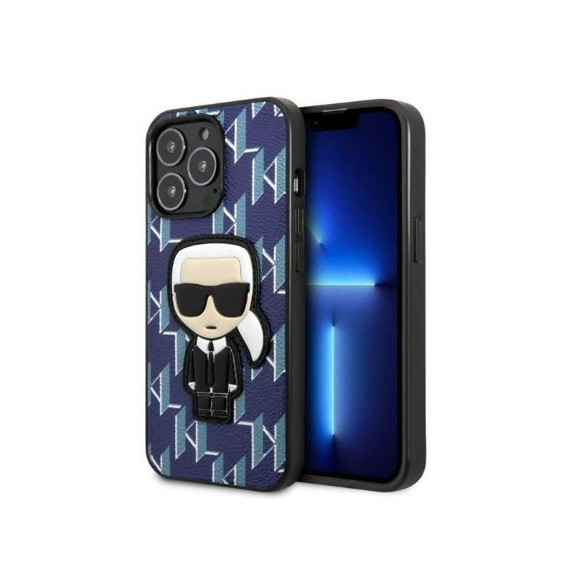Karl Lagerfeld Monogram Ikonik Patch dėklas iPhone 13 Pro Max - mėlynas