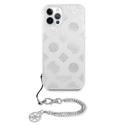 Guess Peony Chain Collection dėklas iPhone 12 Pro Max - sidabrinis