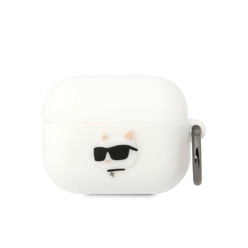 Karl Lagerfeld Silicone Choupette Head 3D dėklas, skirtas AirPods Pro - baltas
