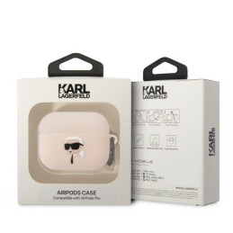 Karl Lagerfeld Silicone Karl Head 3D dėklas, skirtas AirPods Pro – rožinis
