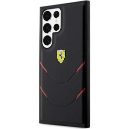 Ferrari Hot Stamp Lines dėklas, skirtas Samsung Galaxy S23 Ultra - juodas