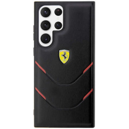 Ferrari Hot Stamp Lines dėklas, skirtas Samsung Galaxy S23 Ultra - juodas