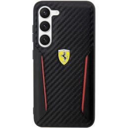 Ferrari Carbon Contrast Edges dėklas, skirtas Samsung Galaxy S23+ - juodas