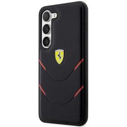 Ferrari Hot Stamp Lines dėklas, skirtas Samsung Galaxy S23+ - juodas