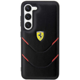 Ferrari Hot Stamp Lines dėklas, skirtas Samsung Galaxy S23+ - juodas