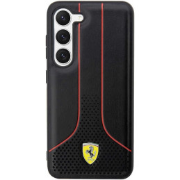 Ferrari Perforated 296 P dėklas, skirtas Samsung Galaxy S23+ - juodas
