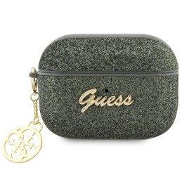 Guess Glitter Flake 4G Charm dėklas, skirtas AirPods Pro 2 – žalias