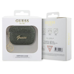 Guess Glitter Flake 4G Charm dėklas, skirtas AirPods Pro 2 – žalias