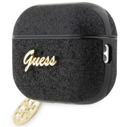 Guess Glitter Flake 4G Charm dėklas, skirtas AirPods Pro 2 – juodas