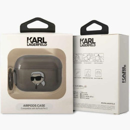 Karl Lagerfeld Ikonik Karl dėklas, skirtas AirPods Pro 2 – juodas