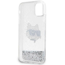 Karl Lagerfeld Glitter Choupette Head dėklas iPhone 11 / Xr - sidabrinis