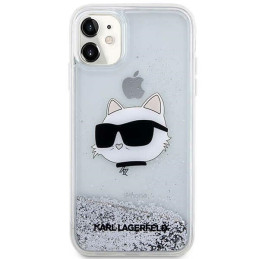 Karl Lagerfeld Glitter Choupette Head dėklas iPhone 11 / Xr - sidabrinis