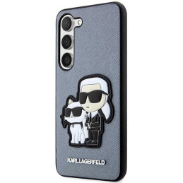 Karl Lagerfeld Saffiano Karl&Choupette dėklas, skirtas Samsung Galaxy S23+ - pilkas