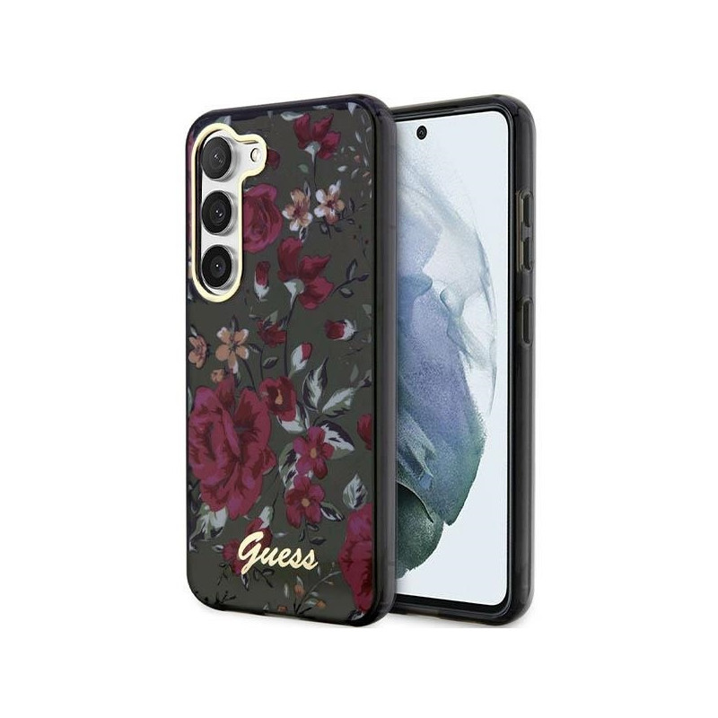 Guess Flower Collection dėklas, skirtas Samsung Galaxy S23+ - žalias