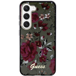 Guess Flower Collection dėklas, skirtas Samsung Galaxy S23+ - žalias