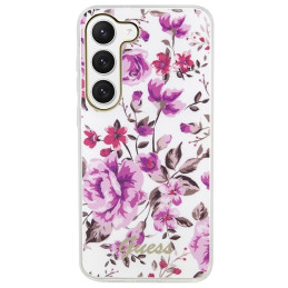 Guess Flower Collection dėklas Samsung Galaxy S23+ - baltas