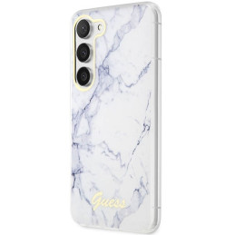Guess Marble Collection dėklas, skirtas Samsung Galaxy S23+ - baltas